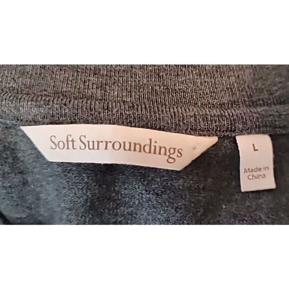 Soft Surroundings Women's Gray Boxy Lagenlook Shirt Size Large t74 - Picture 5 of 6